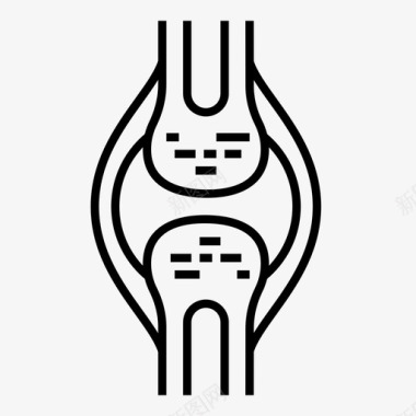 狮子矢量线骨关节骨膝关节图标图标