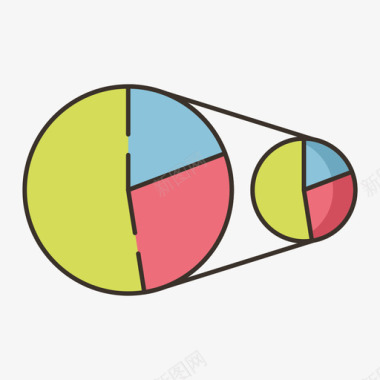 饼图饼图信息图4线性颜色图标图标