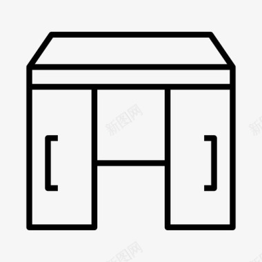 桌子俯视办公桌装饰家具图标图标