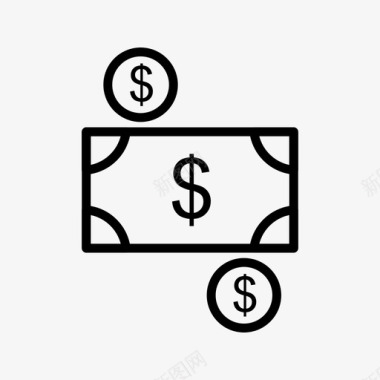 火焰美元图标货币现金美元图标图标