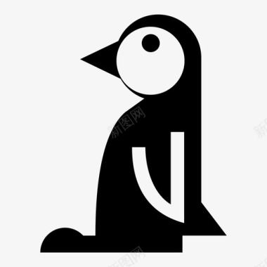 雪地企鹅动物鸟图标图标
