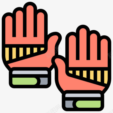 手套美式橄榄球25线纹颜色图标图标