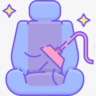 汽车座椅洗车机5线性颜色图标图标