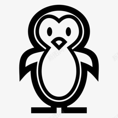 雪地企鹅动物鸟图标图标