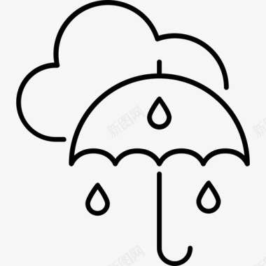 雨雨伞秋天云图标图标