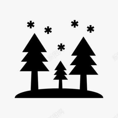 在树上下雪30个冬天图标图标