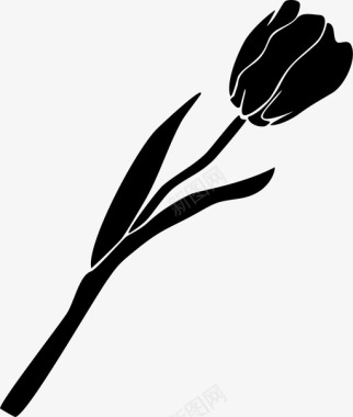 郁金香美丽盛开图标图标