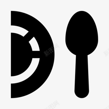 勺子和盘子盘子吃饭图标图标