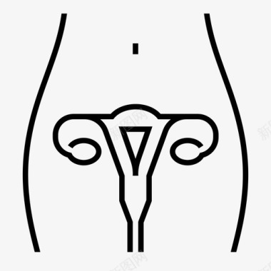 女性生殖皿子宫女性身体卵巢图标图标