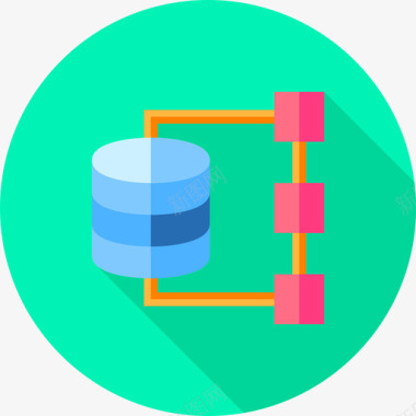 互联网区块链数据库区块链25平面图标图标