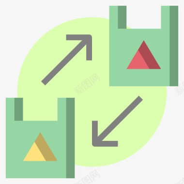 回收袋可持续能源25扁平图标图标