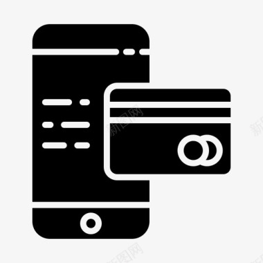 信用卡支付信用卡移动应用程序16字形图标图标