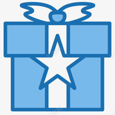 礼盒商业生态系统蓝色图标图标