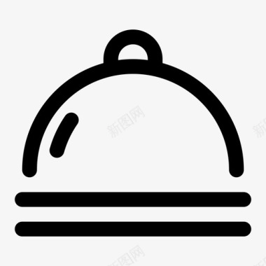 饭店标志周边 餐厅 餐盘 饭店 锅盖 线性图标