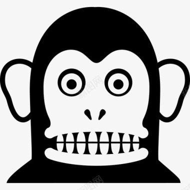恐怖猴子鬼脸猴子娃娃图标图标