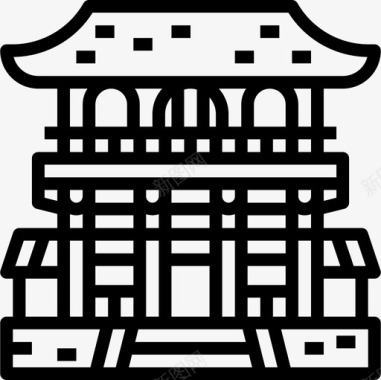 日本寺庙坦普尔日本47直系图标图标