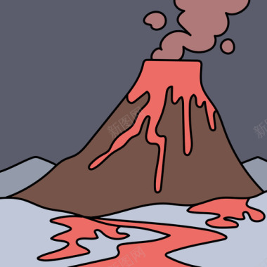 火山景观32彩色图标图标