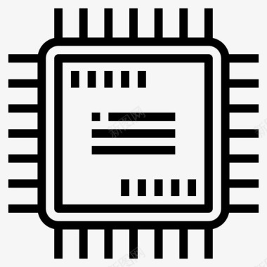 处理器硬件图标处理器网络技术12线性图标图标