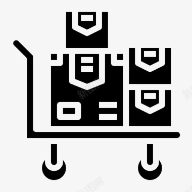 仓库分发固体仓库推车图标图标