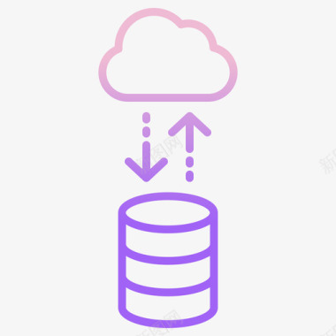 抽象主机数据库网站服务器和主机6轮廓渐变图标图标
