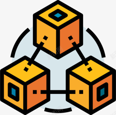 火焰数字3区块链数字货币3线性颜色图标图标