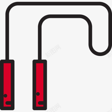 跳绳天鹅跳绳健身86线性颜色图标图标