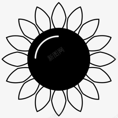花朵棉花糖太阳抽象艺术阳光图标图标