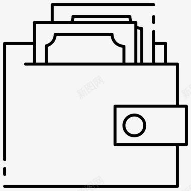 黑白徽标钱包现金金融图标图标