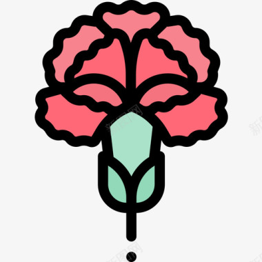 花康乃馨花18线形颜色图标图标