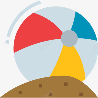 4个球图标沙滩球夏季79平坦图标图标
