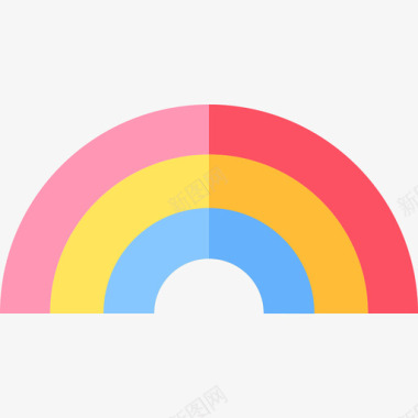 彩虹弹簧54扁平图标图标