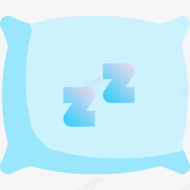 枕头晚安2蓝色图标图标