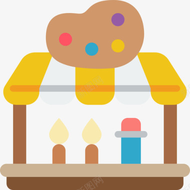 艺术市场68平坦图标图标