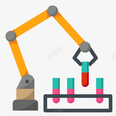 黄色机械臂机械臂人工智能87扁平图标图标