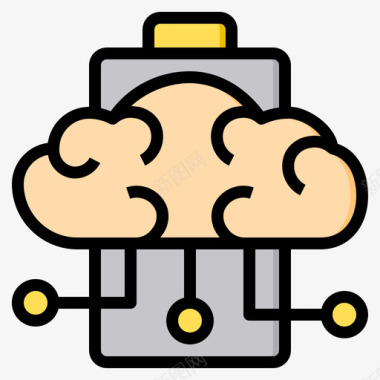 大脑风暴大脑电池2线性颜色图标图标