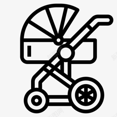 婴儿推车家庭推椅图标图标