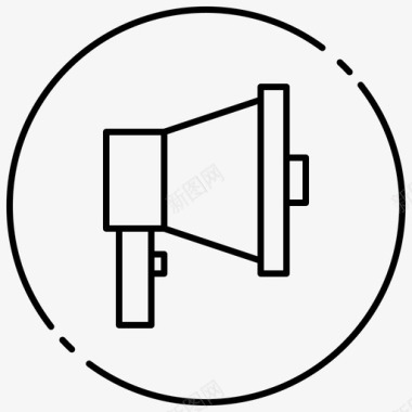 加厚黑白促销广告扩音器图标图标