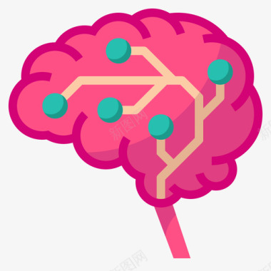 智能人工大脑人工智能87扁平图标图标