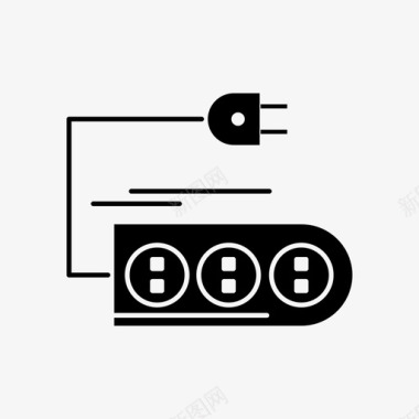 充电站插头延长电缆电气插头图标图标