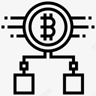 区块链区块链支付66线性图标图标