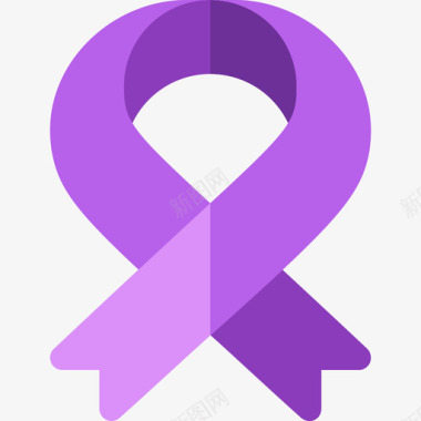 紫色丝带女权主义17扁平图标图标