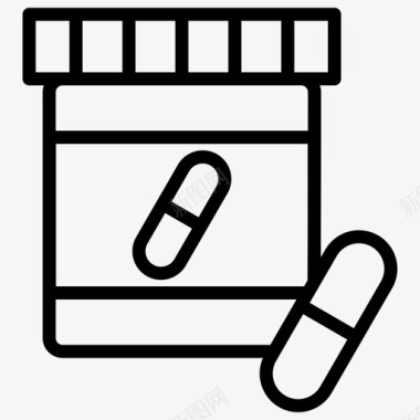 矢量药瓶药品胶囊罐子图标图标