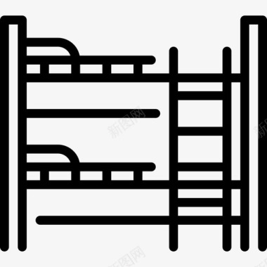 双层床家具和家用33线性图标图标