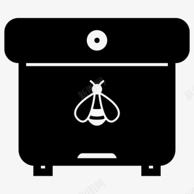 站立的蜜蜂蜂箱蜂房蜜蜂图标图标