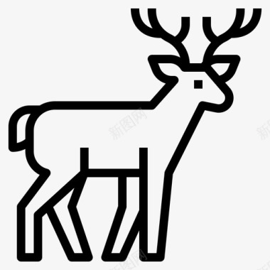 纯野生鹿动物驼鹿图标图标