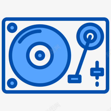转盘摇滚音乐3蓝色图标图标