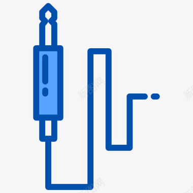 插孔连接器摇滚音乐3蓝色图标图标