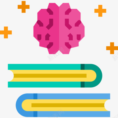 最强大脑知识大脑概念3扁平图标图标