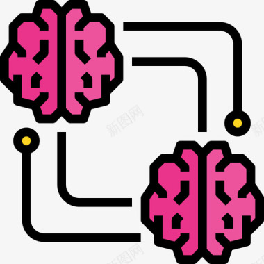 秋季风暴头脑风暴大脑概念4线性颜色图标图标