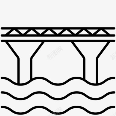 桥梁桥梁建筑支柱图标图标